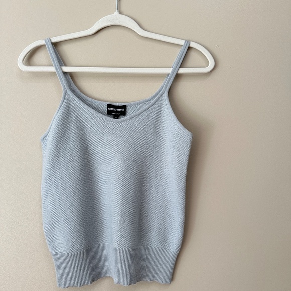 GIORGIO ARMANI vintage gray knit tank top - Picture 3 of 9